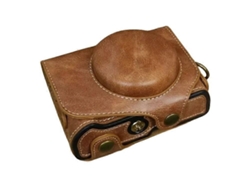 Estuche de cuero PU compatible con Canon PowerShot G7 X Mark II / G7 X Mark III con correa para el hombro Facpoet