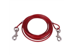Cable de seguridad para perros de alambre de acero largo, ideal para camping y picnic. 5 mm x 5 m (rojo).