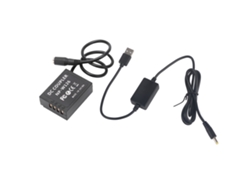 Batería falsa Np-w126 con cable USB, adaptador de CC para Fujifilm Xt2 Xt3 Xt20, kit de acoplamiento USB