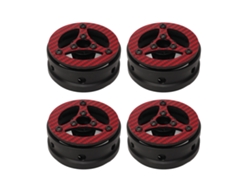 4 Llantas Para Coche Teledirigido De 1,9 Pulgadas, Ligeras, De Fibra De Carbono, Para Crawler A Escala 1/10, Repuesto Rojo.