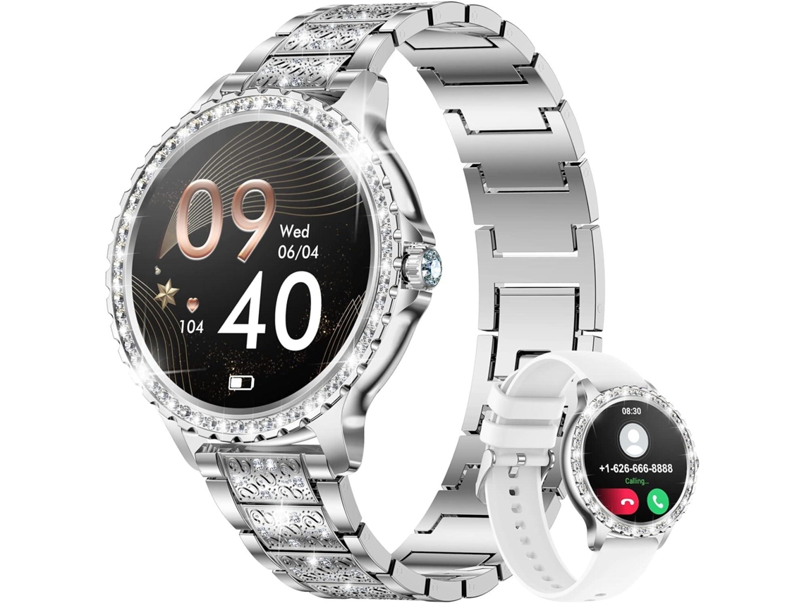 Reloj Inteligente para Mujeres, Llamada Bluetooth, Reloj Fitness de 1.32 para Damas con Monitor de Presión Arterial/Oxígeno/Frecuencia Cardíaca, CHRONUS