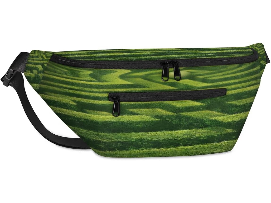 Bolso bandolera unisex Tropicallife con estampado geométrico de árboles de jardín, 38 x 25 x 9 x 19 cm, impermeable.