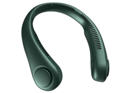 Ventilador de cuello, ventilador personal, ventilador portátil sin aspas, recargable, 3 velocidades, verde Yizhood