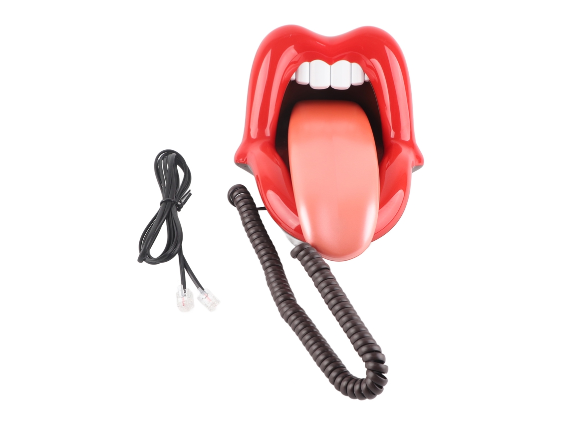 Teléfono De Escritorio Decorativo Multifuncional Ar-5056 Rojo Para El Hogar Y La Oficina.