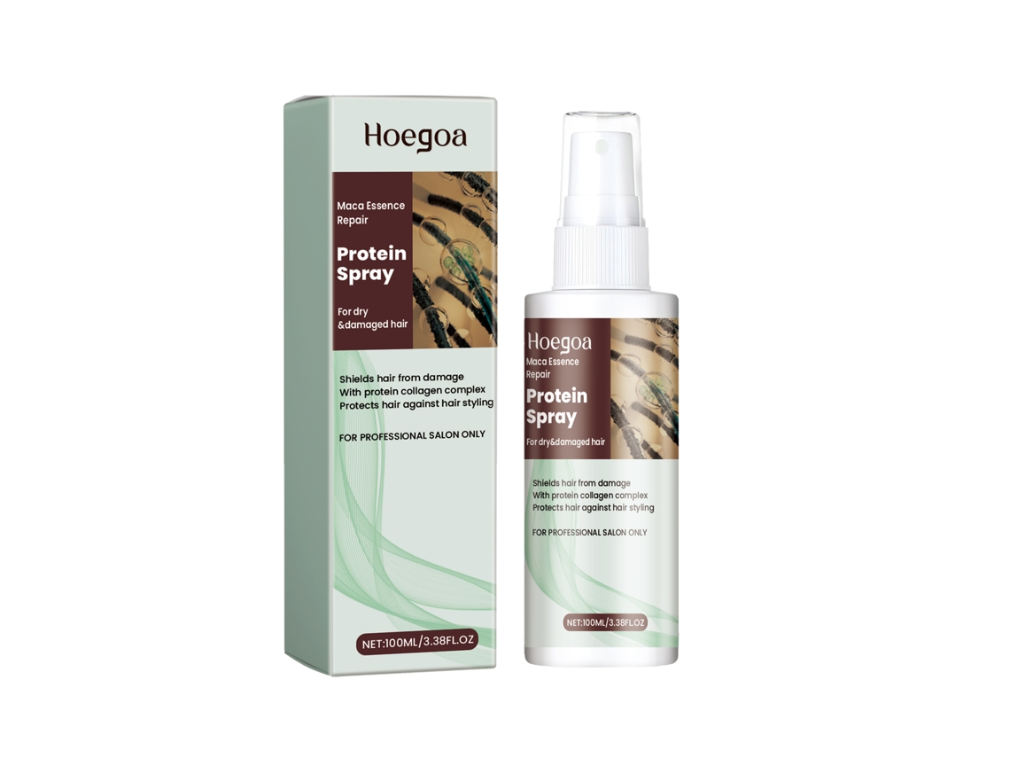 El spray de proteínas Hoegoa hidrata el cabello.