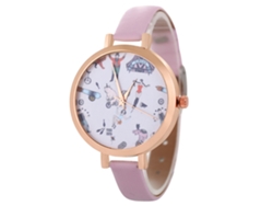 Reloj De Cuarzo Casual Para Mujer Zhoulianfa, Sencillo, Con Correa De Piel Sintética Rosa.