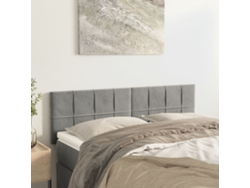 Cabeceros 2 Unidades Terciopelo Gris Claro 72x5x78/88 Cm