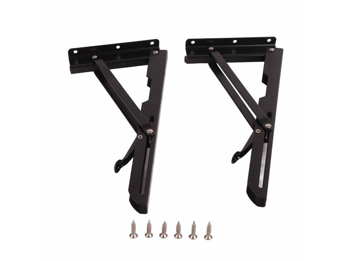2 Soportes Triangulares Plegables De Metal Para Estantes De Pared, Ideales Para Escritorios Y Actividades.