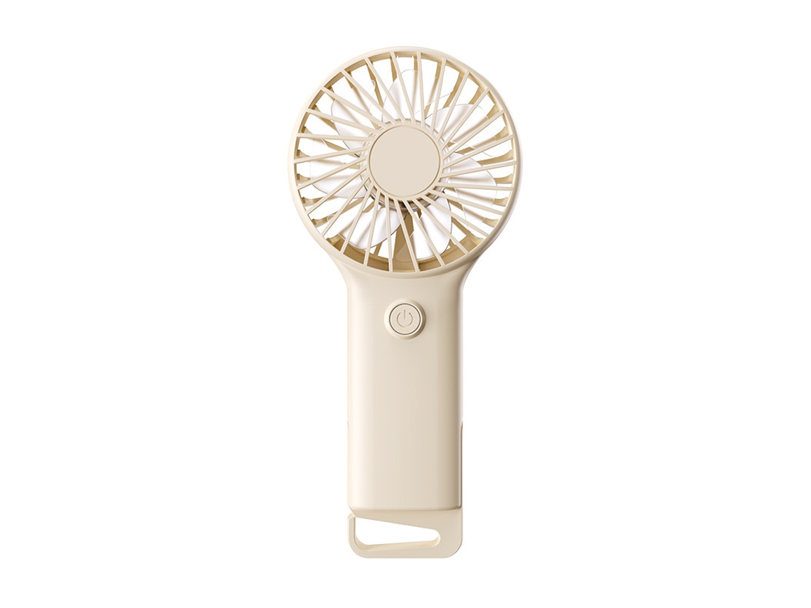 Ventilador de bolsillo Yuysan Mini USB, recargable, portátil, de escritorio, eléctrico, con gancho F22, 500 mAh, color beige