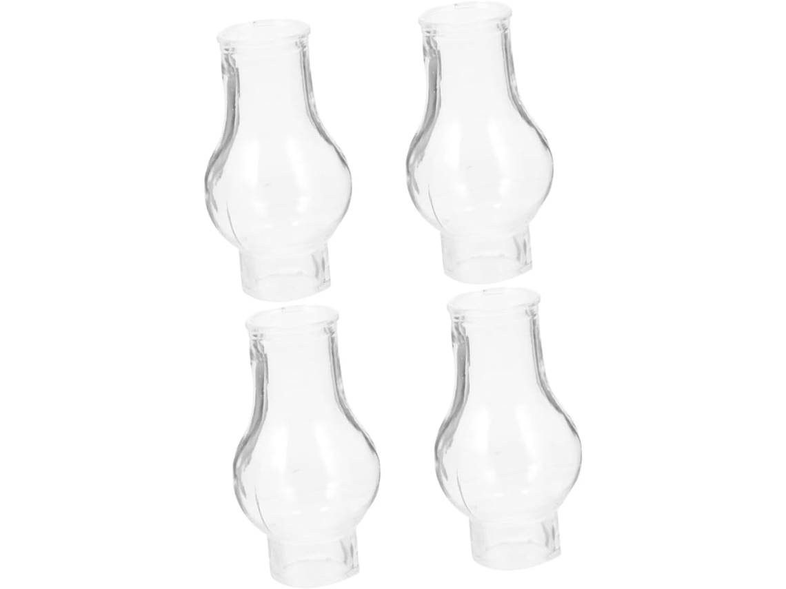 Pantallas De Lámparas De Aceite De Vidrio Grueso, Juego De 4, Diseño Resistente Al Viento Para Uso En Exteriores Y