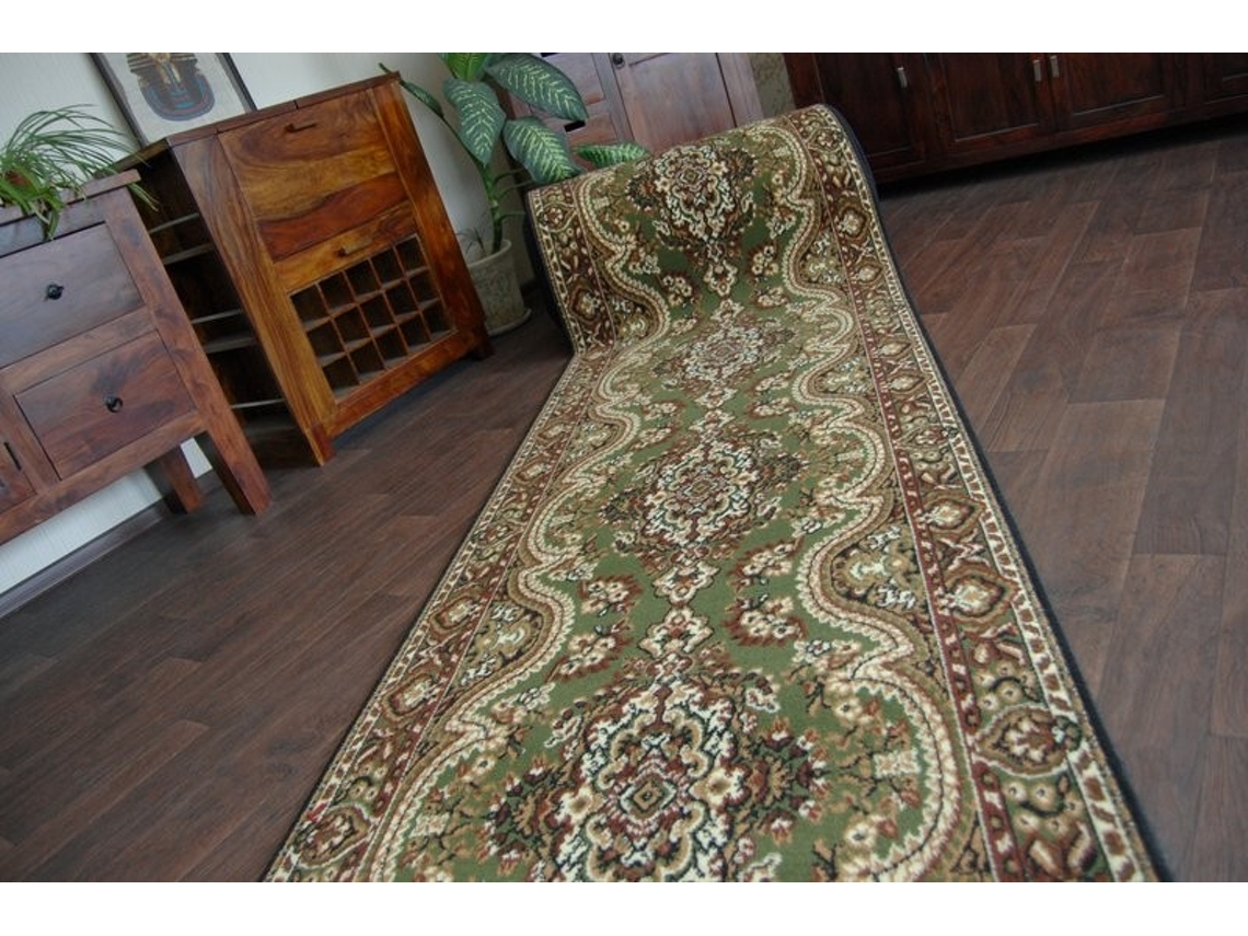 Alfombra de Pasillo Bcf Wiosna Verde 120 cm