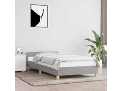 Estructura de cama sin colchón tela gris claro 90x200 cm
