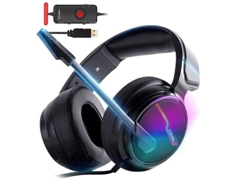 Auriculares Gaming ENKES Sonido envolvente USB Ps4 7.1 con cable de 1,95 m y micrófono con cancelación de ruido para computadoras portátiles Mac y ...