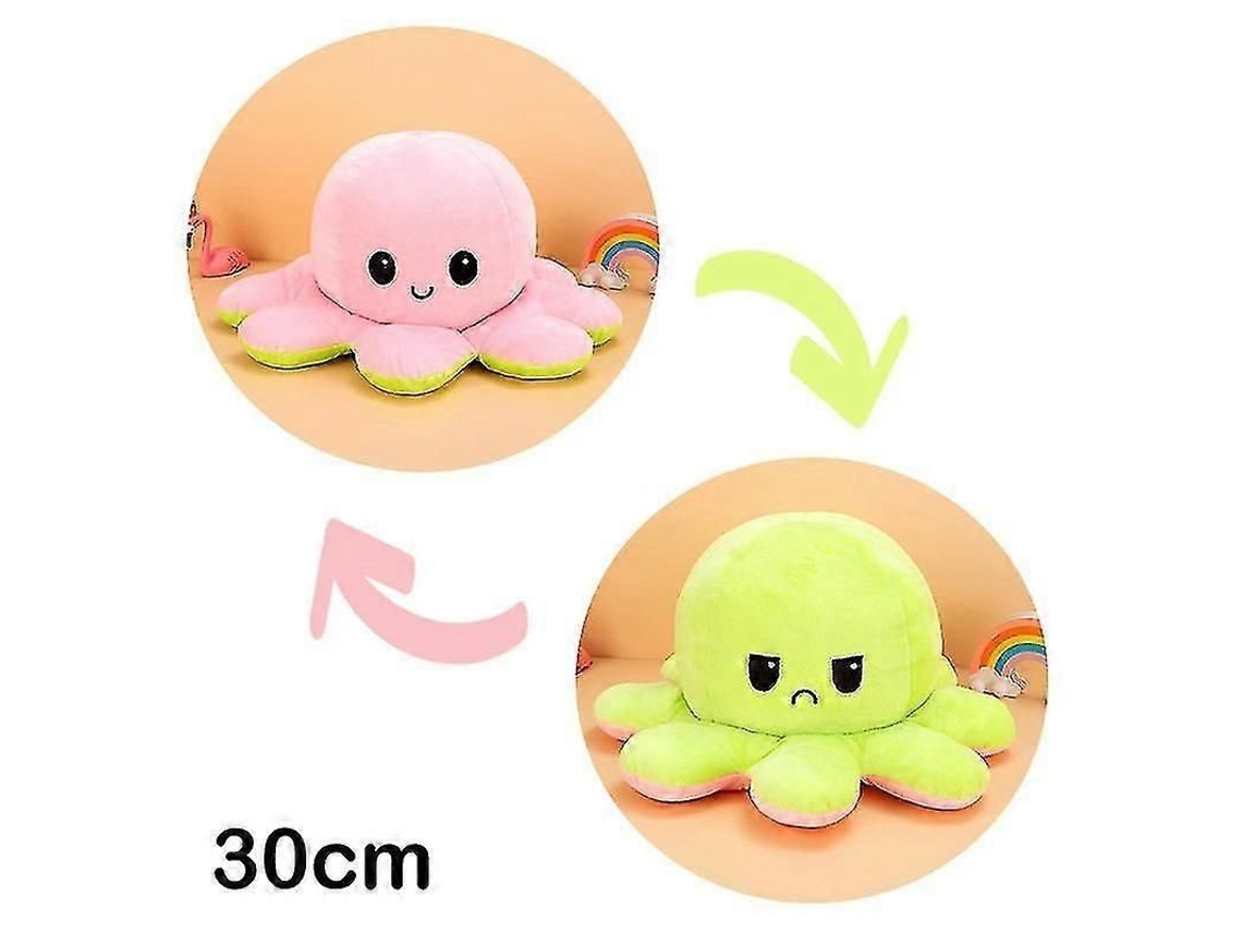 Peluche Reversible De Pulpo De 30/40 Cm Con Doble Estampado Y Diferentes Expresiones.