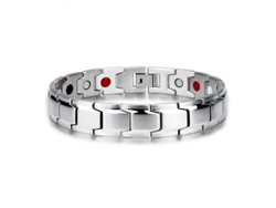 Pulsera de cobre, pulsera magnética para parejas, unisex (plata) Specment