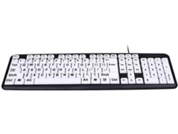 Teclado con letras grandes, teclado con cable y teclas grandes, teclados USB para personas con discapacidad visual Ly Ebike