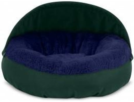 Cama Redonda para Perros y Gatos GAUTY Tela Impermeable y pelo (Azul y Verde - 57 cm)