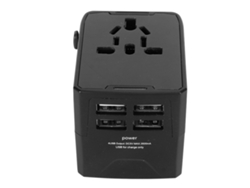 Adaptador de viaje universal con 4 puertos USB y 1 cargador de pared portátil internacional de CA