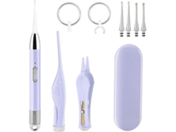 Kit De Retiro De Cera De Oídos Con Luz Led, 3 Piezas, Pinzas (morado)