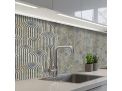 Salpicaderos De Cocina Lazo - Oro - Azul 150x60 Cm