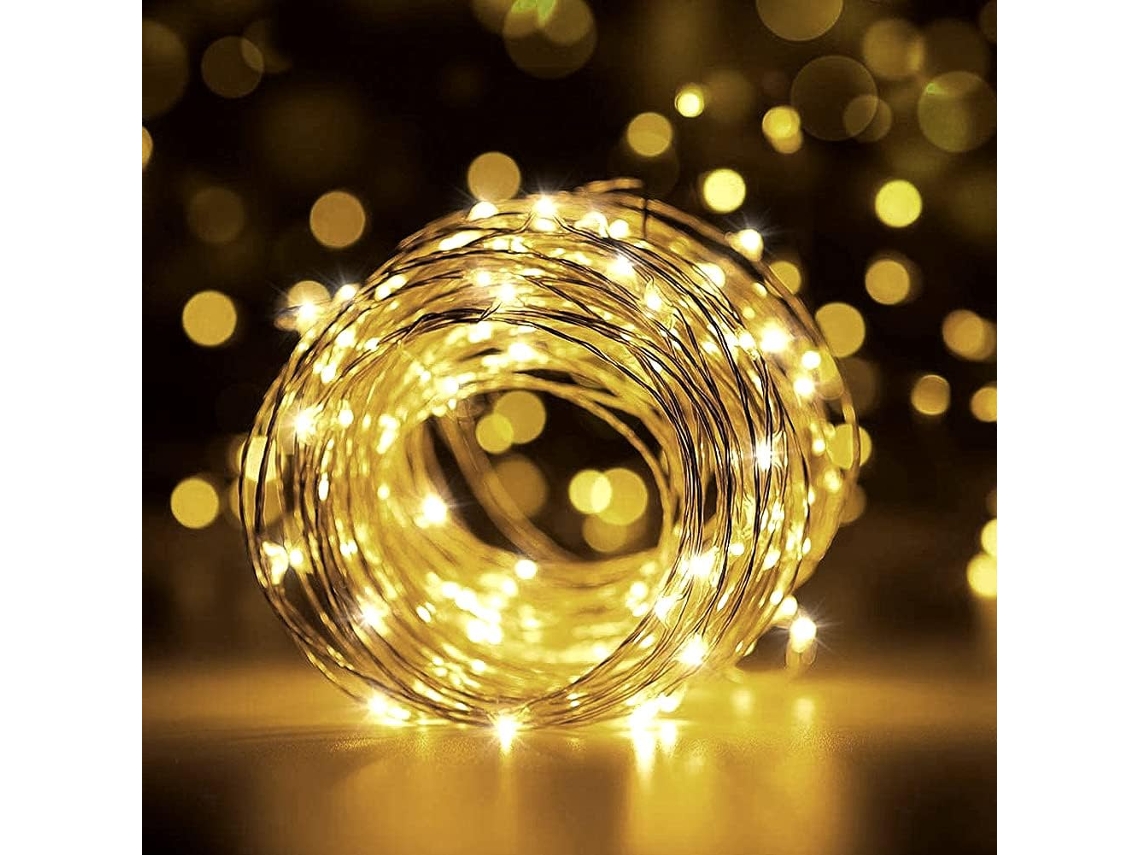 Guirnalda De Luces Led – 10 M, 100 Led, Luces Decorativas Con Protección Ip65 (resistentes Al Agua) – Alimentación Por Usb (amarillo Cálido)