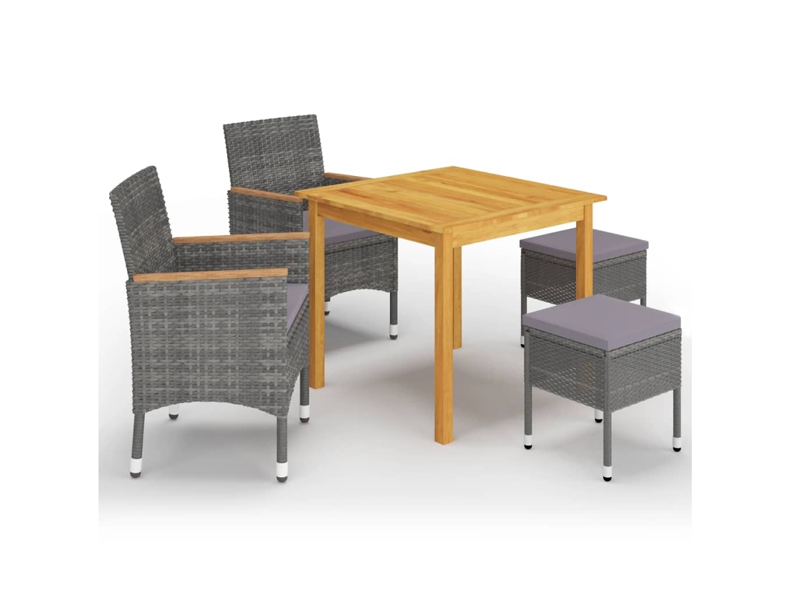 Juego de comedor de jardín gris Dkd Home Decor