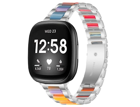 Correa de acero inoxidable de resina opal para Fitbit de Google Versa 2 VEANXIN