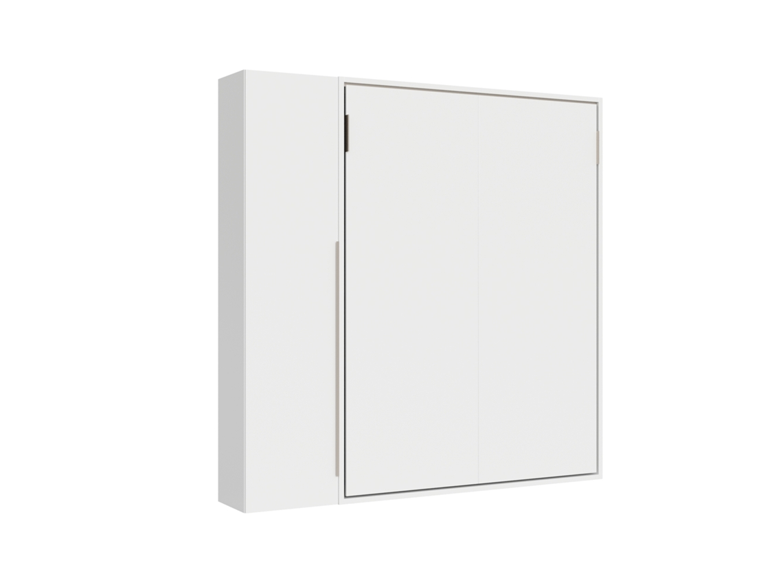 Cama Doble Plegable Vertical Versia 160 Con Armario De 1 Puerta Izquierda Blanco