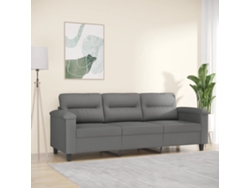 Sofá De 3 Plazas De Tela De Microfibra Gris Oscuro 180 Cm
