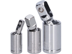 3 Adaptadores De Junta Universal Para Llaves De Carraca De 1/2", 3/8" Y 1/4" De Acero Cromo Vanadio.