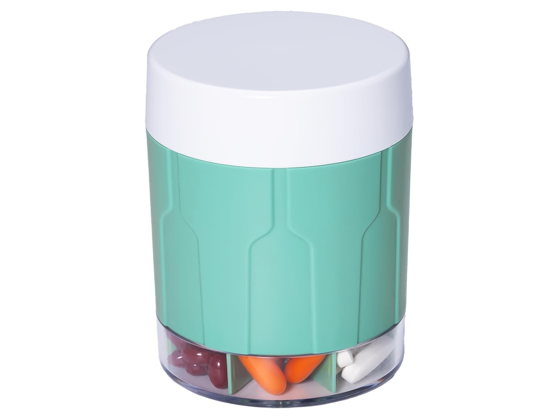 Organizador De Pastillas Eifson 7 Compartimentos Giratorio Para Vitaminas Sin Bpa (cian)
