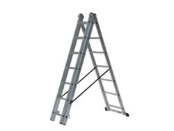 Escalera de aluminio de 3x8 peldaños, 150 kg, adaptada para escaleras Awtools