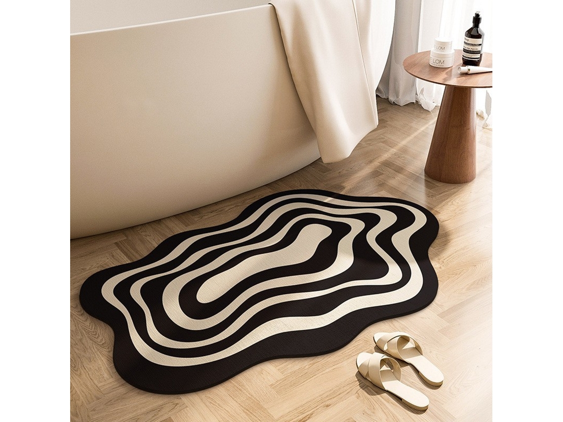 Alfombra de Baño LUUCOZK Antideslizantes Absorbentes Decoración Baño Secado Rápido Poliéster Multicolor (60x90cm)
