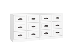 Aparador de 2 piezas, derivados de madera, blanco, EXCLUSIVO DE LA CASA