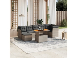 Conjunto de sofás de jardín de 8 piezas DKD Home Decor con cojines de mimbre gris