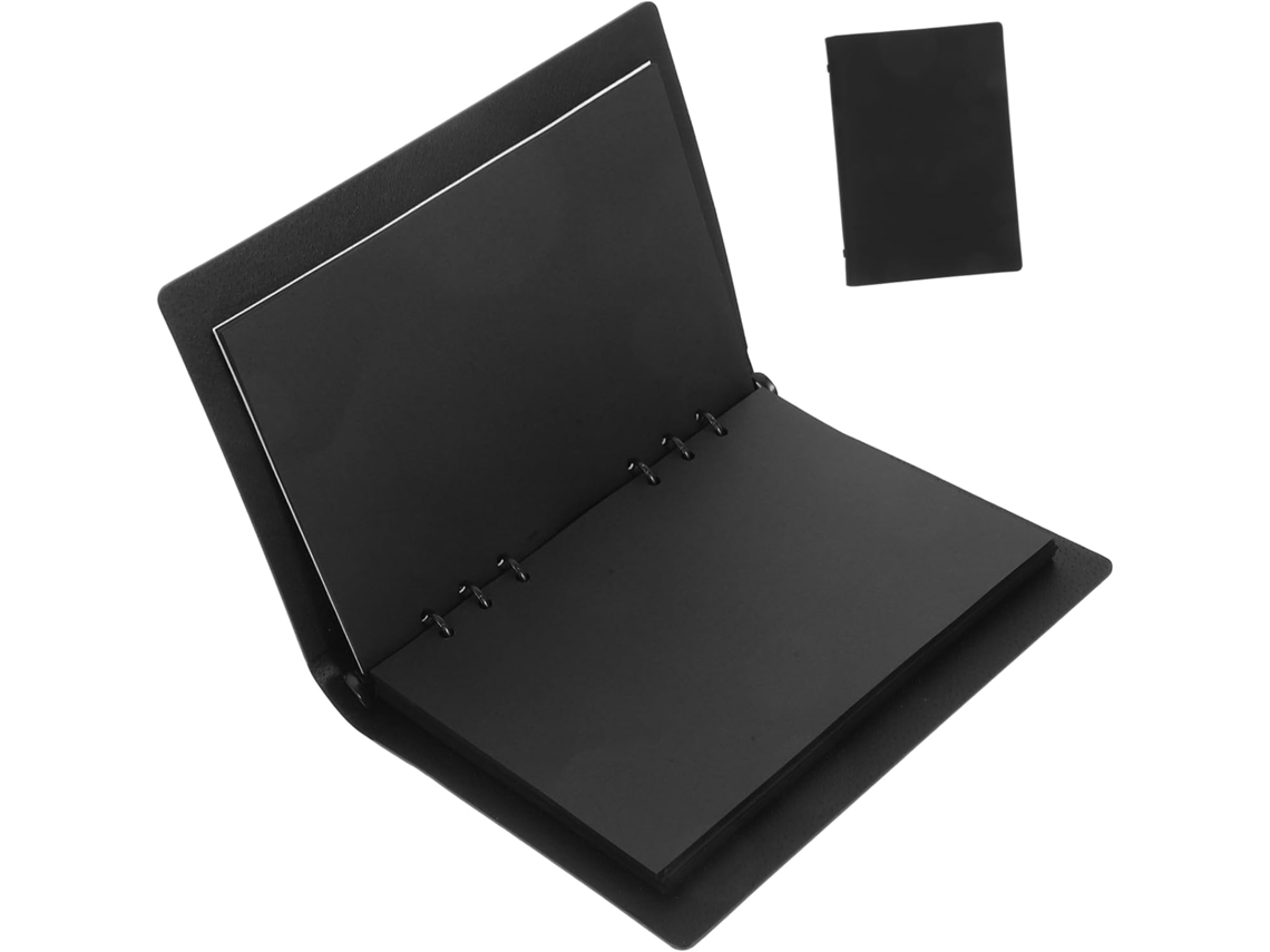 Cuaderno Compatible Con Dispositivos Móviles Con Cubierta De Pu Negra, Cuaderno Compacto En Blanco, Cuaderno Multifuncional