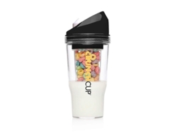 Taza Portátil De Cereales Con Contenedor Para Leche, Sin Cuchara Ni Plato Requerido, Ideal Para Desayuno Fuera De Casa, Blanco Negro