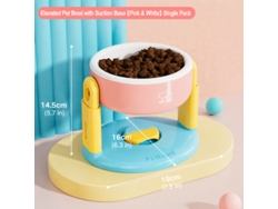 Comedero Ajustable Para Mascotas Con 3 Niveles De Altura,diseño Con Ventosa,resistente A La Acumulación De Verdín,apto Para Gatos Y Perros