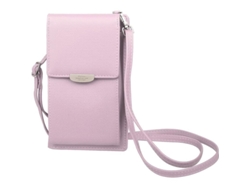 2026-bolsa Cruzada Pequeña De Cuero Para Mujer Con Tarjetero Y Ranura Para Teléfono Celular Rosa