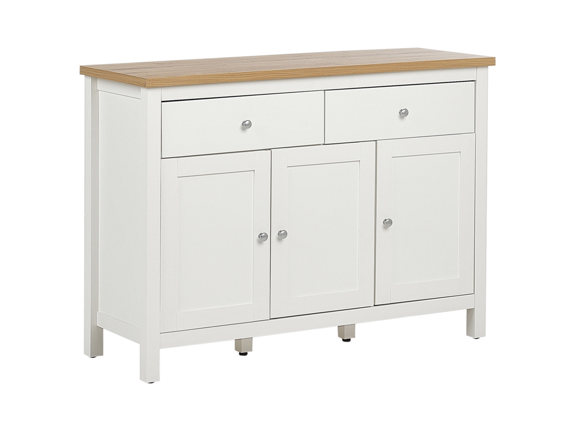 Aparador BELIANI Atoca de MDF, Tablero de fibra Blanco 113x39x81