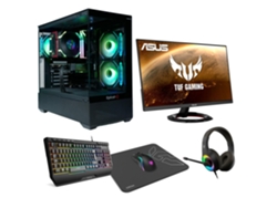 Monitor de escritorio Epical Q Pack Gaming Vplus100 AMD Ryzen 5 8400f, 32 GB, 1 TB NVME, RTX 5060 Windows 11 Pro de 24 pulgadas y 180 Hz Combo Gaming