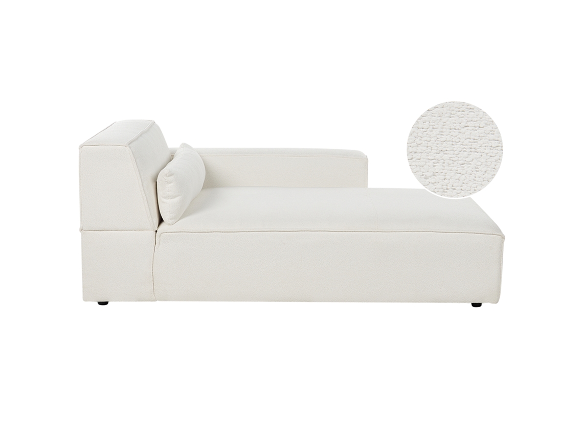 Chaise longue izquierdo BELIANI Hellnar de Bouclé Blanco 102x176x70
