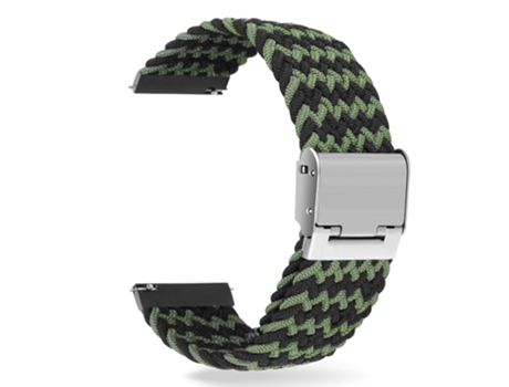 Correa de nailon ajustable estirable trenzado 22mm para Samsung Gear S3 Classic/Gear S3 Frontier/Gear S4 - negro/verde
