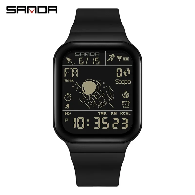 Reloj De Pulsera Digital Para Hombre De La Serie Astronauta (negro) Para Jóvenes Estudiantes, Con Contador De Pasos Y Contador De Calorías.
