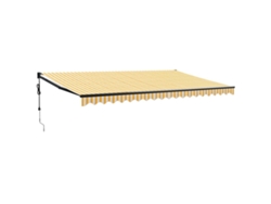 Maison Exclusive - Toldo Retráctil Automático Amarillo Y Blanco 5x3 M
