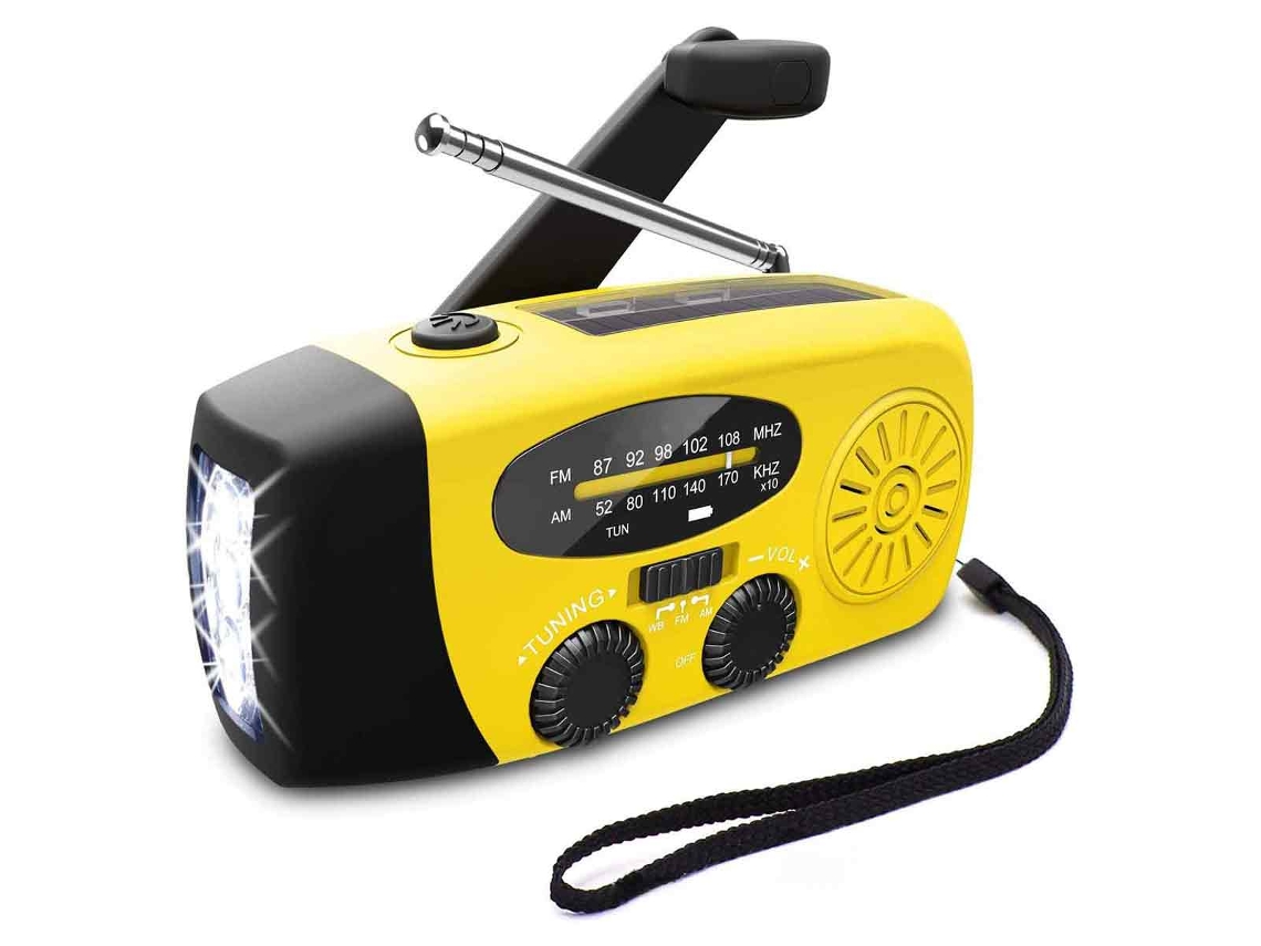 JILLIOPER Radio de Mano Solar Portátil Alarma Meteorológica Radio de Emergencia para Desastres al Aire Libre 1 pieza