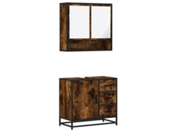 Conjunto 2 de muebles baño VIDAXL madera contrachapada roble ahumado
