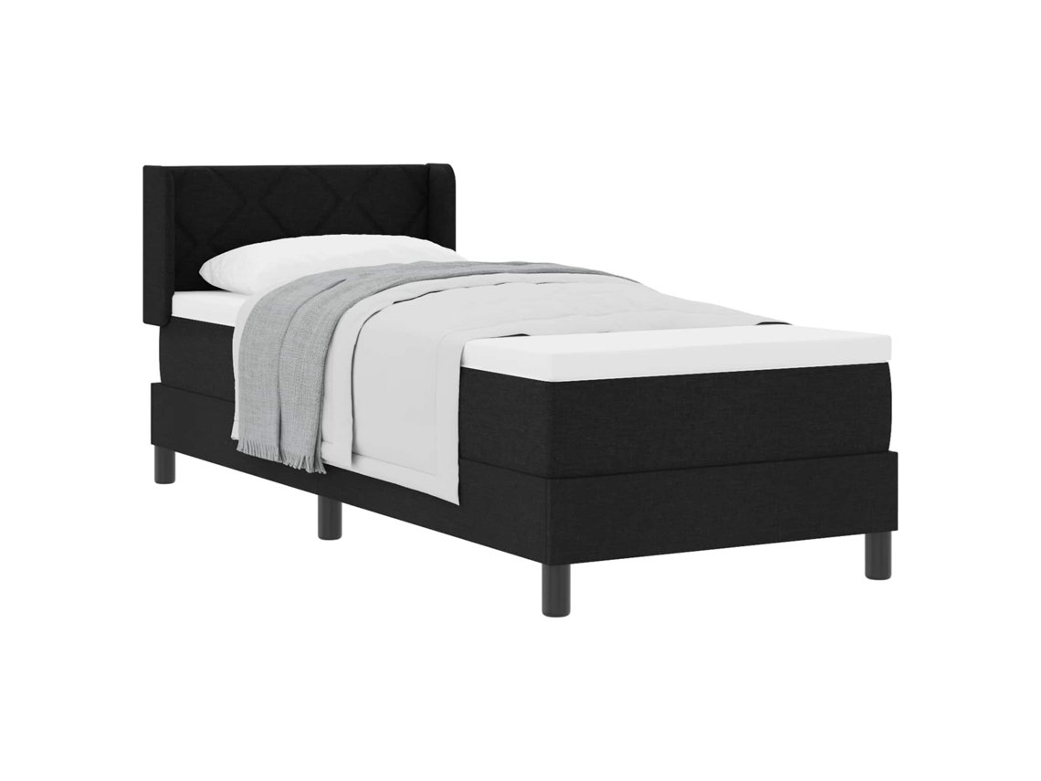 Maison Exclusive - Cama Tipo Box Spring Con Cabecera Manual Negro 200 X 80 Cm Tela