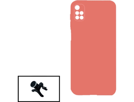 Kit Soporte Magnético Reforzado de Coche y Funda Silicona Liquida Xiaomi Redmi 10 PHONECARE Rosa