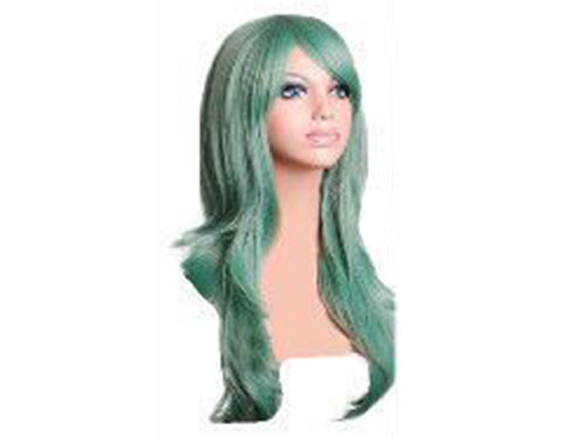 Peluca De Cosplay De Color Verde Menta Ondulada Larga Resistente Al Calor Para Mujeres